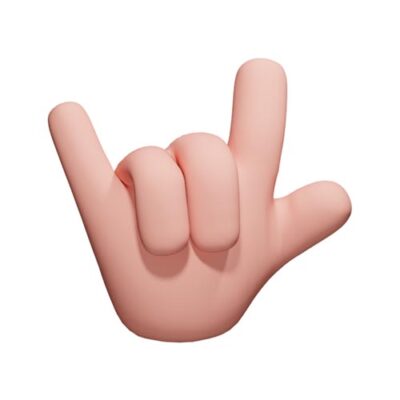 آیکون سه بعدی دست نماد راک موزیک