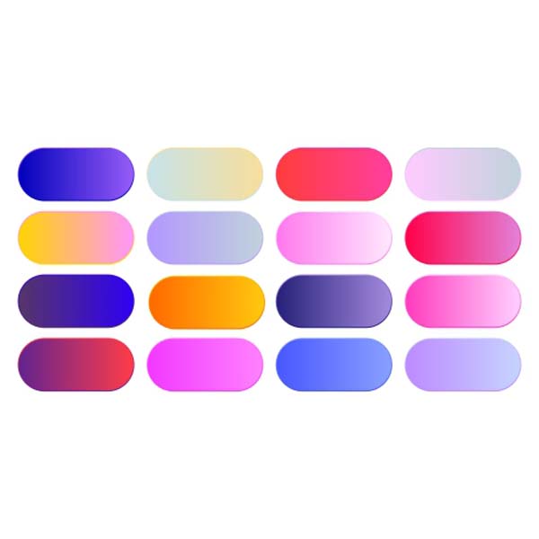 set vibrant gradients swatches buttons 1 مجموعه-رنگارنگ-پیکان-برچسب-طراحی تخت