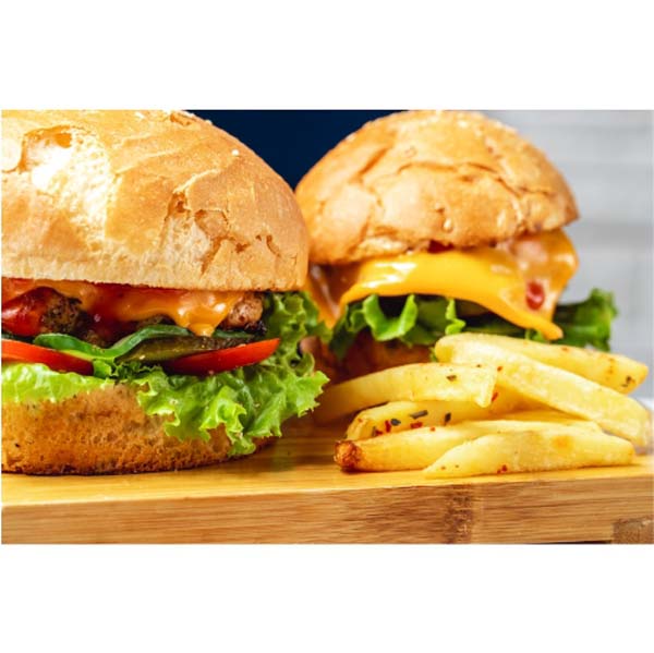 side view burgers chicken patty with cheese tomato pickled cucumber lettuce bread buns 1 آیکون اپلیکیشن