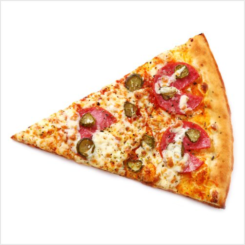 slice fresh pizza with pepperoni white 1 بافت