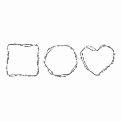 وکتور سیم خاردار مربع و دایره و قلبی خاردار