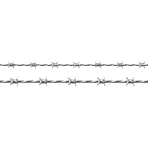 steel barbwire set twisted wire with barbs isolated white background realistic seamless frame metal chain with sharp thorns prison fence security line military boundary 1 Security fence
