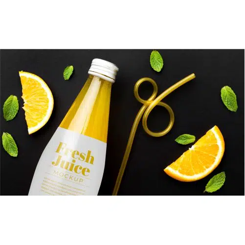 sweet drink juice concept mock up 1 نمای بالا-طبیعی-خاک