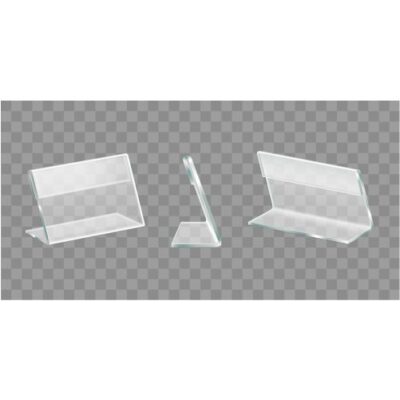 موکاپ استند شیشه ای ایستاده - پایه شفاف