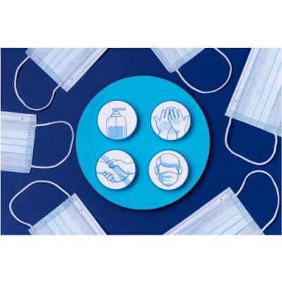 طرح وکتور و لایه باز ماسک و اقدامات ایمنی و پیشگیرانه ویروس کرونا