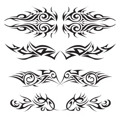tribal tattoos set 1 انتزاعی-پس زمینه-طراحی-قرمز عمیق