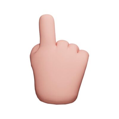 آیکون سه بعدی پشت دست اشاره به بالا