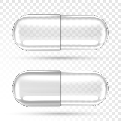 vector empty transparent pill capsules 1
