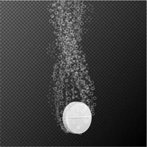 vector illustration effervescent pill medicinal product falling 1 تصویر