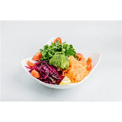 تصویر با کیفیت سالاد فصل 1 vegetable salad with chopped cabbage carrot tomato slices lettuce broccoli 1 تصویر با کیفیت سالاد فصل