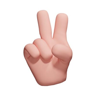 آیکون سه بعدی دست نشان پیروزی