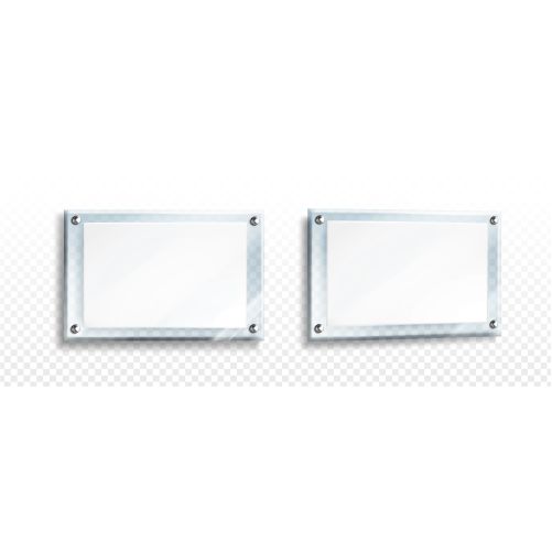 white poster glass frame with steel bolts 1 طرح
