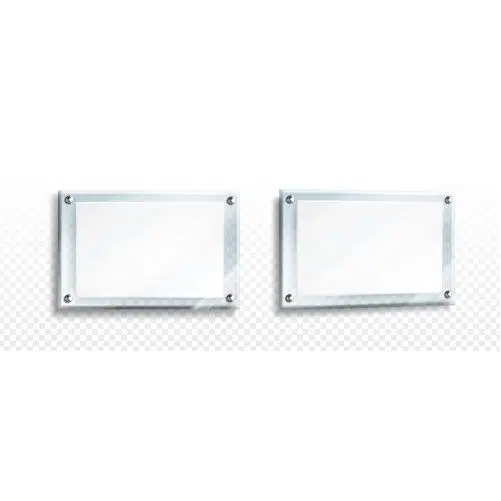 white poster glass frame with steel bolts 1 موکاپ تخته اعلانات - وایت برد کوچک