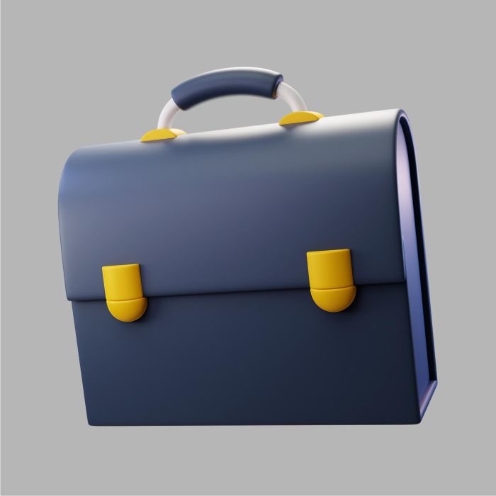 3d business briefcase وکتور مدال نقره - بند ربانی مدال