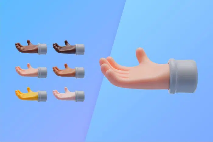 3d collection with hands begging آیکون سه بعدی ساعت مچی دست