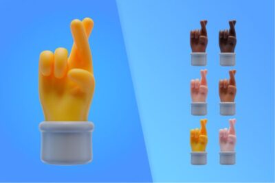 آیکون سه بعدی انگشتان روی هم