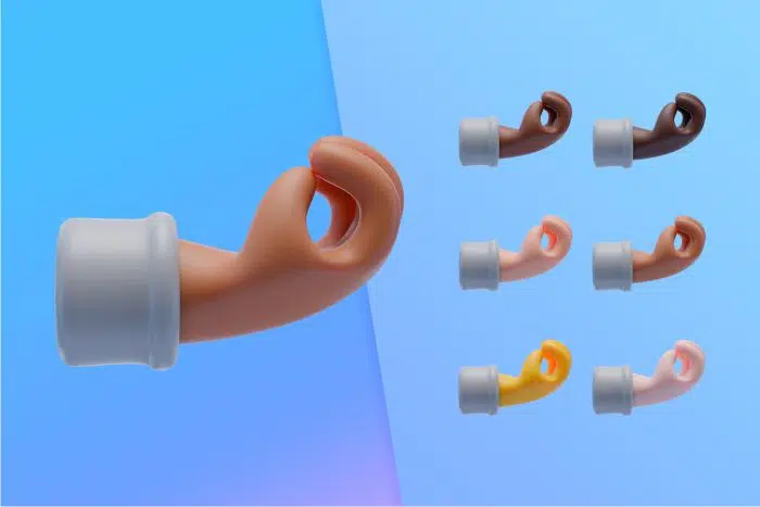 3d collection with hands making capisci sign آیکون سه بعدی دست ساخت علامت capisci