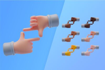 آیکون سه بعدی دست ساز نماد قاب