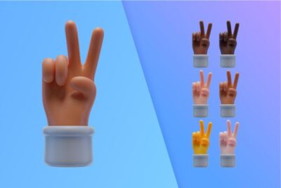 آیکون سه بعدی دست ساز علامت صلح