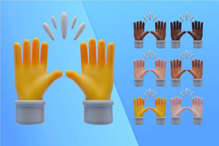 3d collection with hands praising آیکون سه بعدی ساعت مچی دست