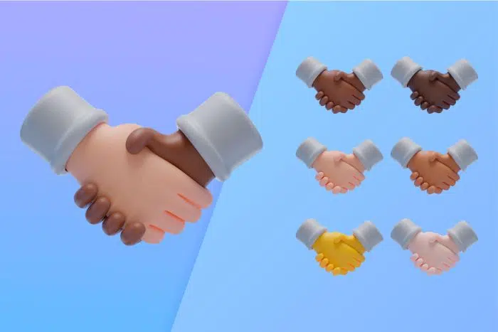 3d collection with hands shaking agreement آیکون سه بعدی ساعت مچی دست