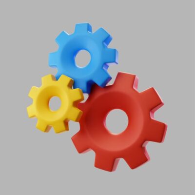 آیکون سه بعدی تنظیمات و چرخ دنده