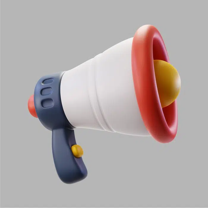 3d megaphone speaker طرح ایکون