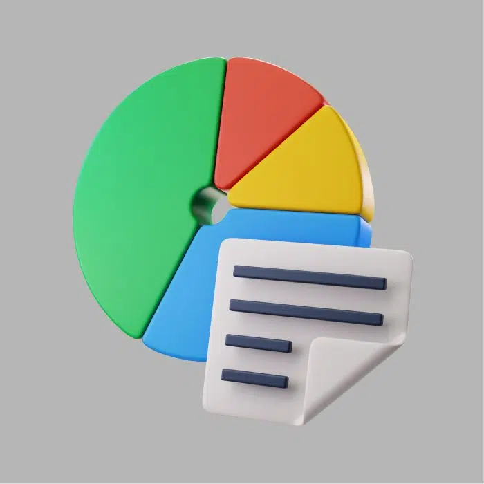 3d pie chart with information طرح ایکون