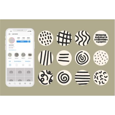 وکتور پکیج مجموعه تصاویر کاور هایلایت اینستاگرام