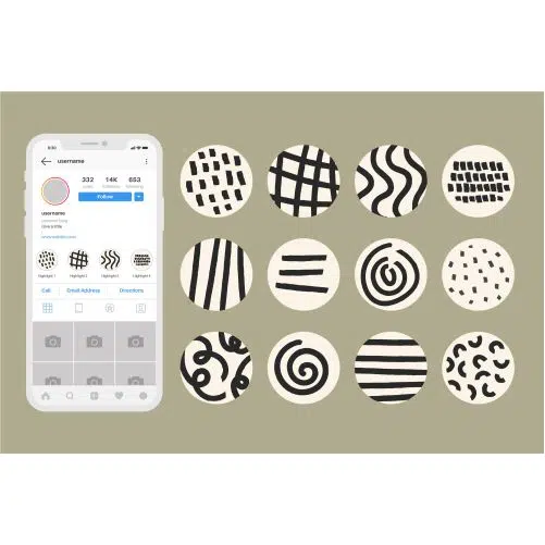 abstract instagram highlights set 2 1 پکیج ایکون هایلایت های فانتزی دخترانه -2021