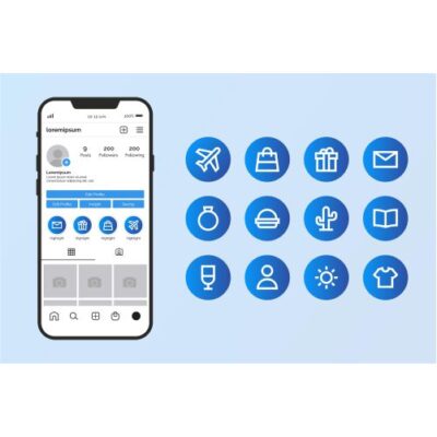 وکتور ایکون های عکس کاور هایلایت اینستاگرام