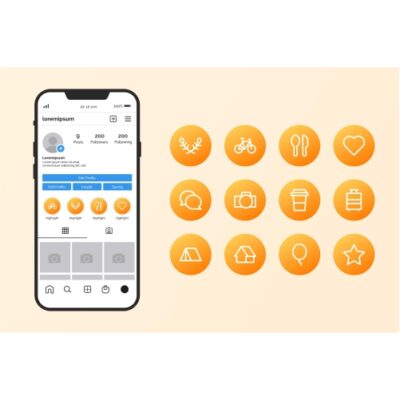 وکتور پکیج مجموعه تصاویر ساده مخصوص هایلایت اینستاگرام