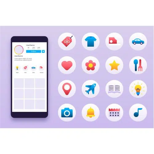 gradient instagram highlights collection 1 پکیج ایکون هایلایت های فانتزی دخترانه -2021