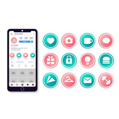 وکتور ایکون های اماده برای هایلایت برنامه اینستاگرام