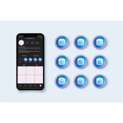 وکتور مجوعه ایکون های تجاری مخصوص هایلایت اینستاگرام