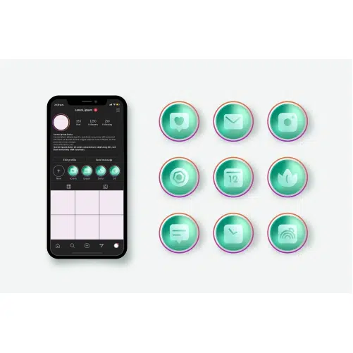 gradient instagram highlights collection 6 1 پکیج ایکون هایلایت های فانتزی دخترانه -2021