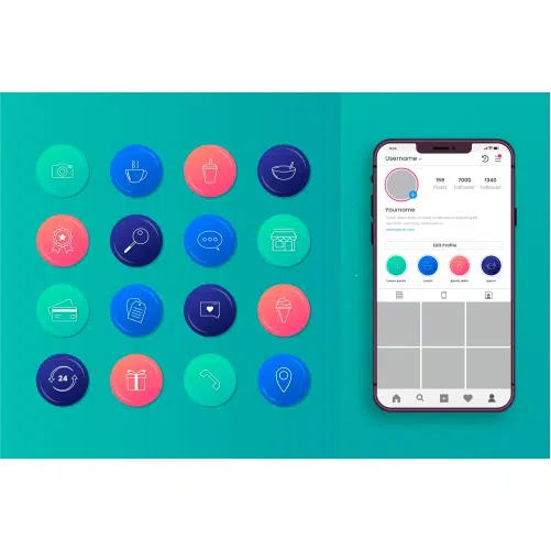 gradient instagram highlights set 1 پکیج ایکون هایلایت های فانتزی دخترانه -2021