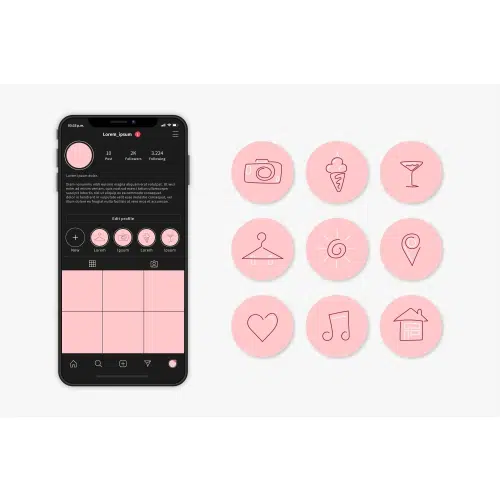 hand drawn instagram highlights 1 پکیج ایکون هایلایت های فانتزی دخترانه -2021