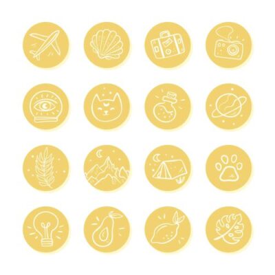 وکتور مجموعه کامل نشان هایلات های ایستاگرام