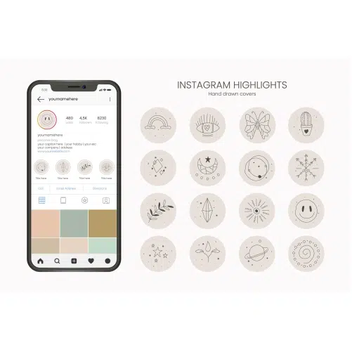 hand drawn instagram highlights collection 8 1 تصویر