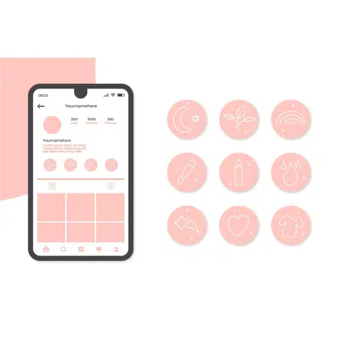 hand drawn instagram highlights set 1 تصویر