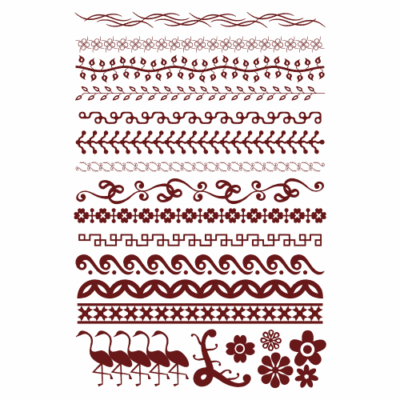 طرح وکتور حاشیه و لبه - طرح فلامینگو - گل و برگ