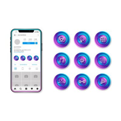 وکتور ایکون کاور برجسته هایلایت اینستاگرام