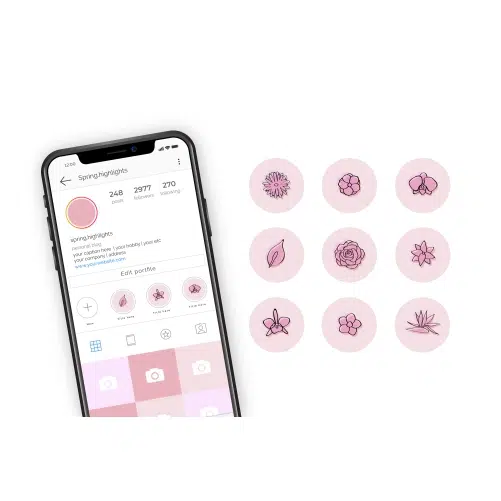 instagram hand drawn floral stories highlights 3 1 تصویر