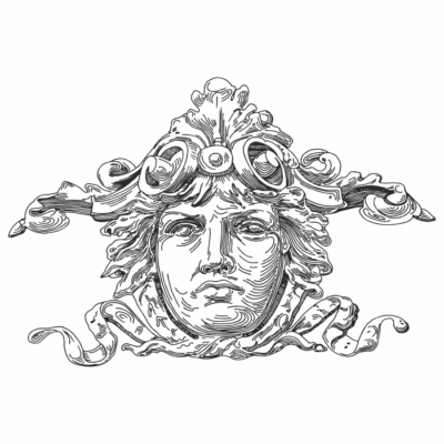 طرح وکتور کنده کاری صورت خطی