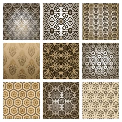 طرح وکتور کاغذ دیواری - طرح بک گراند اسلیمی ریز نقش