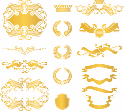 طرح وکتور کادر و حاشیه برگ - پارچه مدال