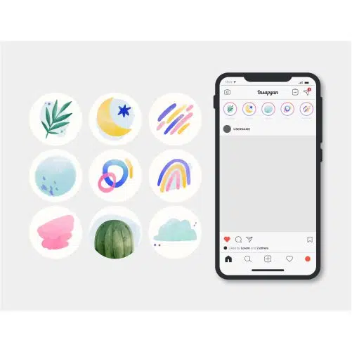 وکتور هایلایت های فانتزی اینستاگرام 1 watercolor instagram highlights collection 1 وکتور هایلایت های فانتزی اینستاگرام