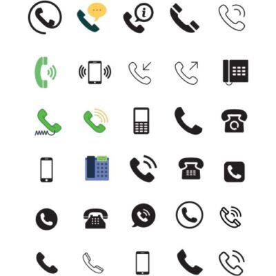 طرح وکتور لوگو آیکون تلفن - موبایل