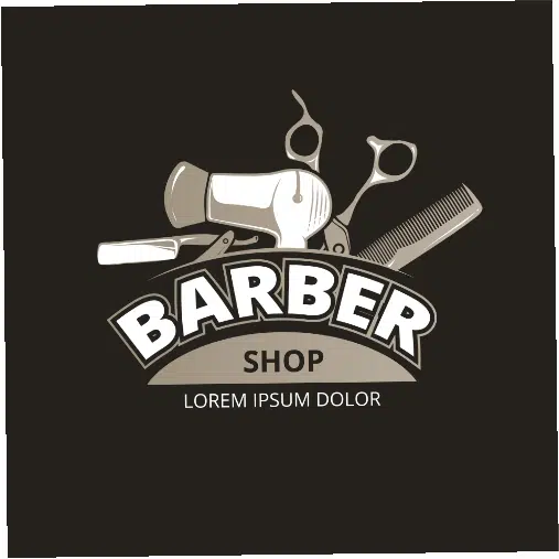 barber shop vintage logo salon barber badge label barber shop service 1 ست وکتور تتو فشن